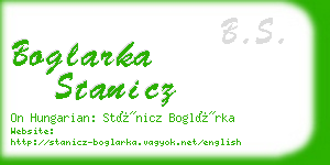 boglarka stanicz business card